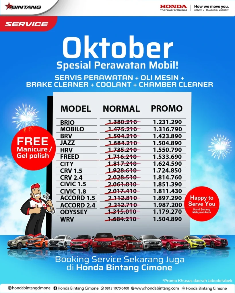 Promo Honda Servis Mobil Oktober 2025 Portrait