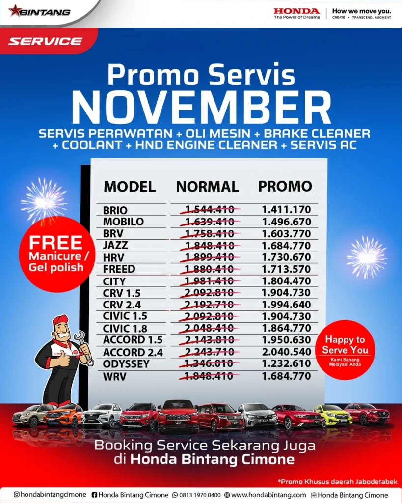 Promo Honda Servis Mobil November 2025 Portrait