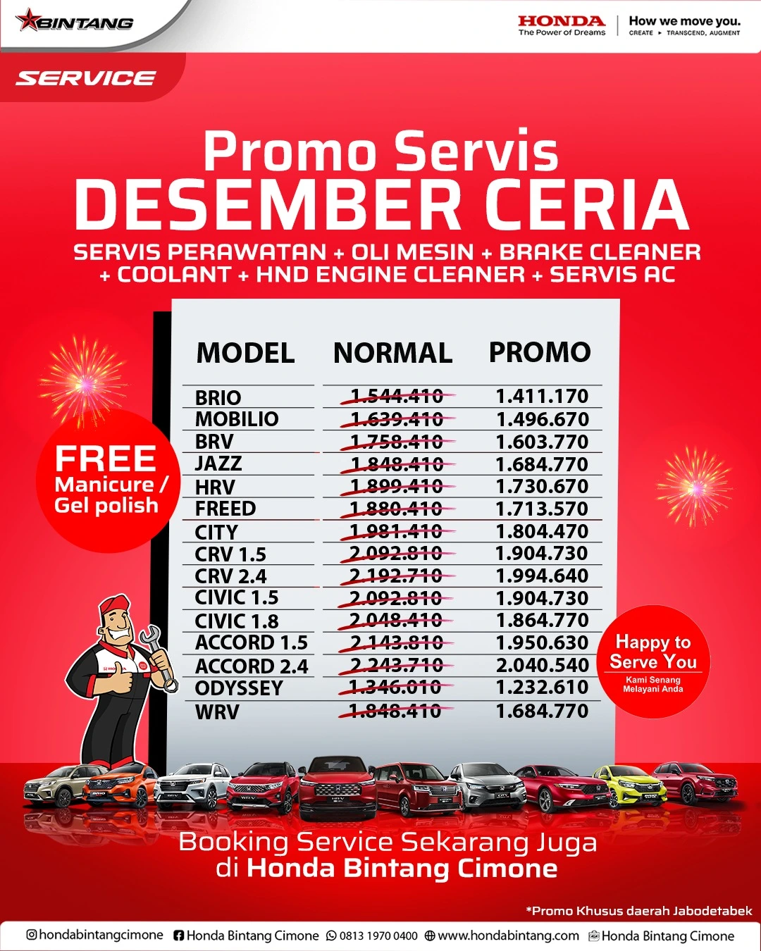 Promo Honda Servis Mobil desember 2025 Portrait